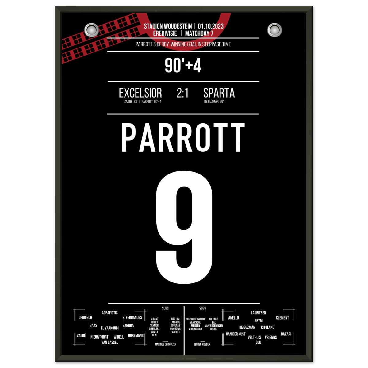 Parrott decides the derby in the last minute for Excelsior.