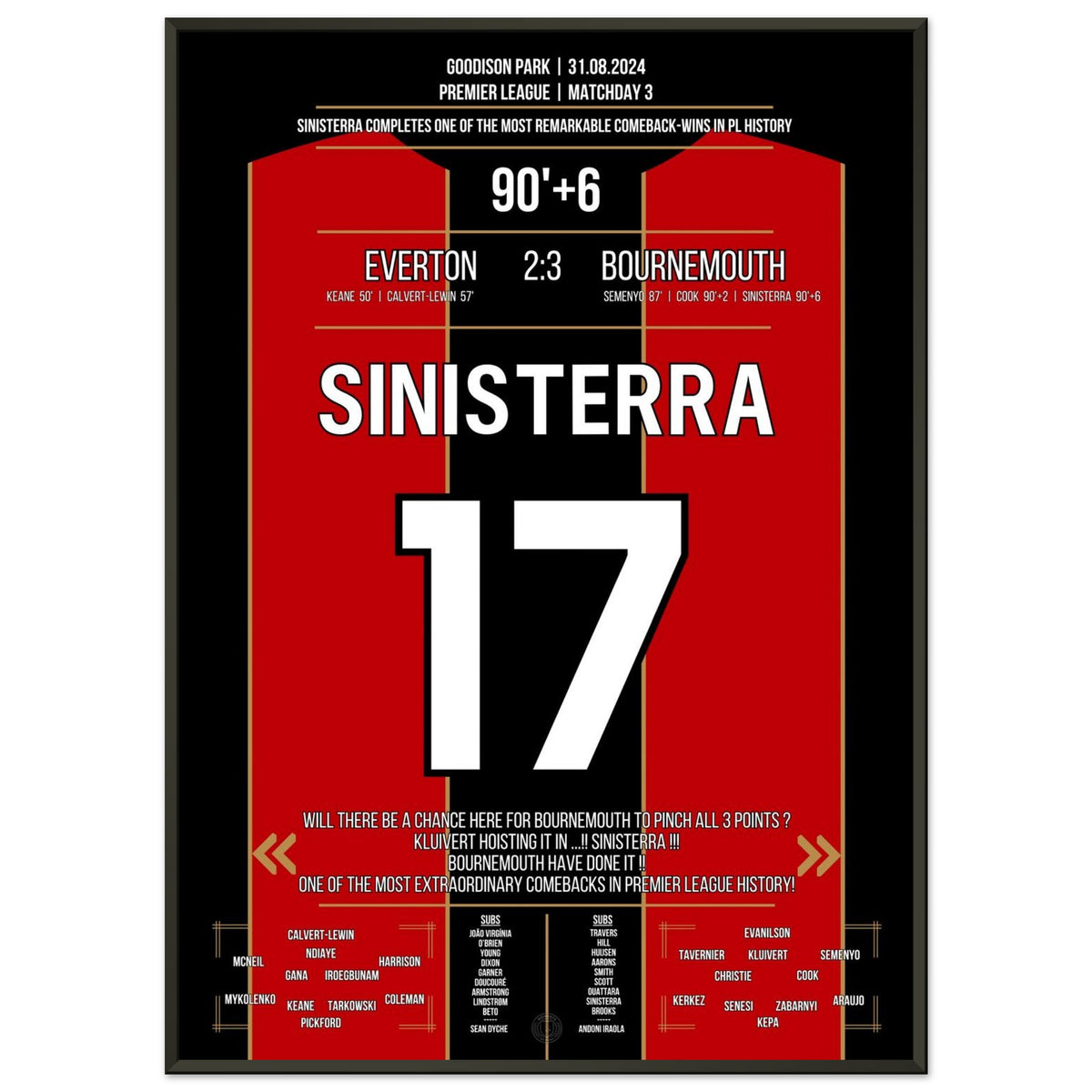 Sinisterra late winner in epic comeback win for the Cherries