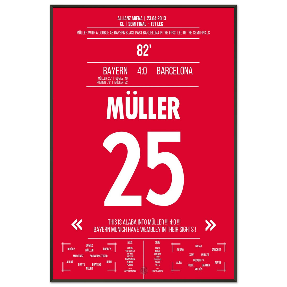 Bayern's 4-0 gala performance in the semi-final first leg against Barcelona