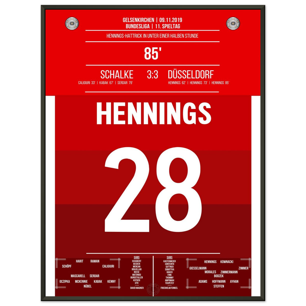 Henning's hat-trick secures points at Schalke in 2019