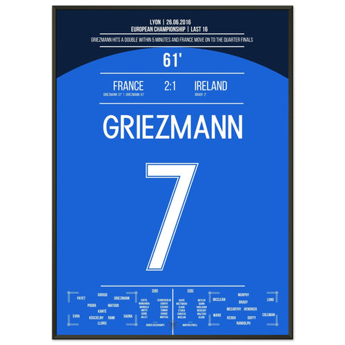 Griezmann's Doppelpack gegen Irland bei der Europomeisterschaft 2016