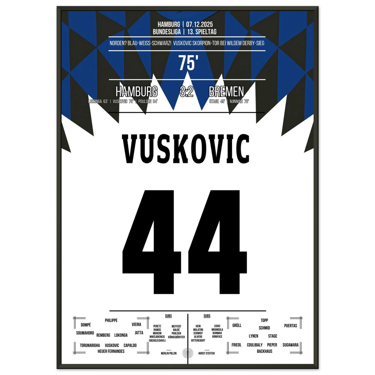 Vuskovic scorpion goal in victory in the northern derby