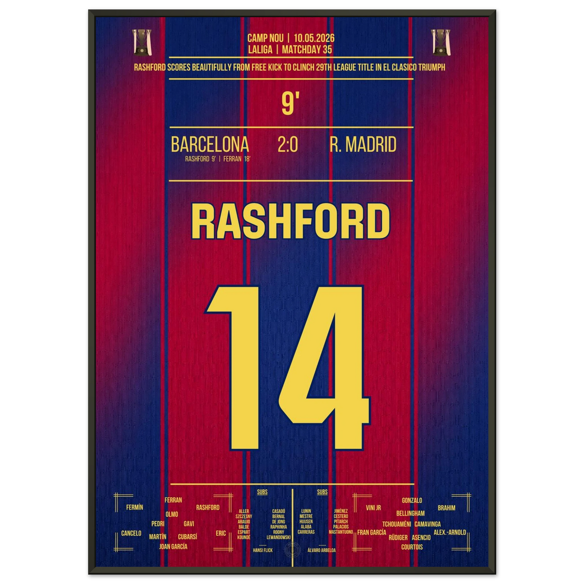 Barca wins the Spanish championship by winning the El Clasico