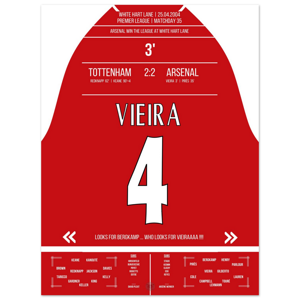 Vieira's Tor beim Gewinn der Meisterschaft an der White Hart Lane 2004