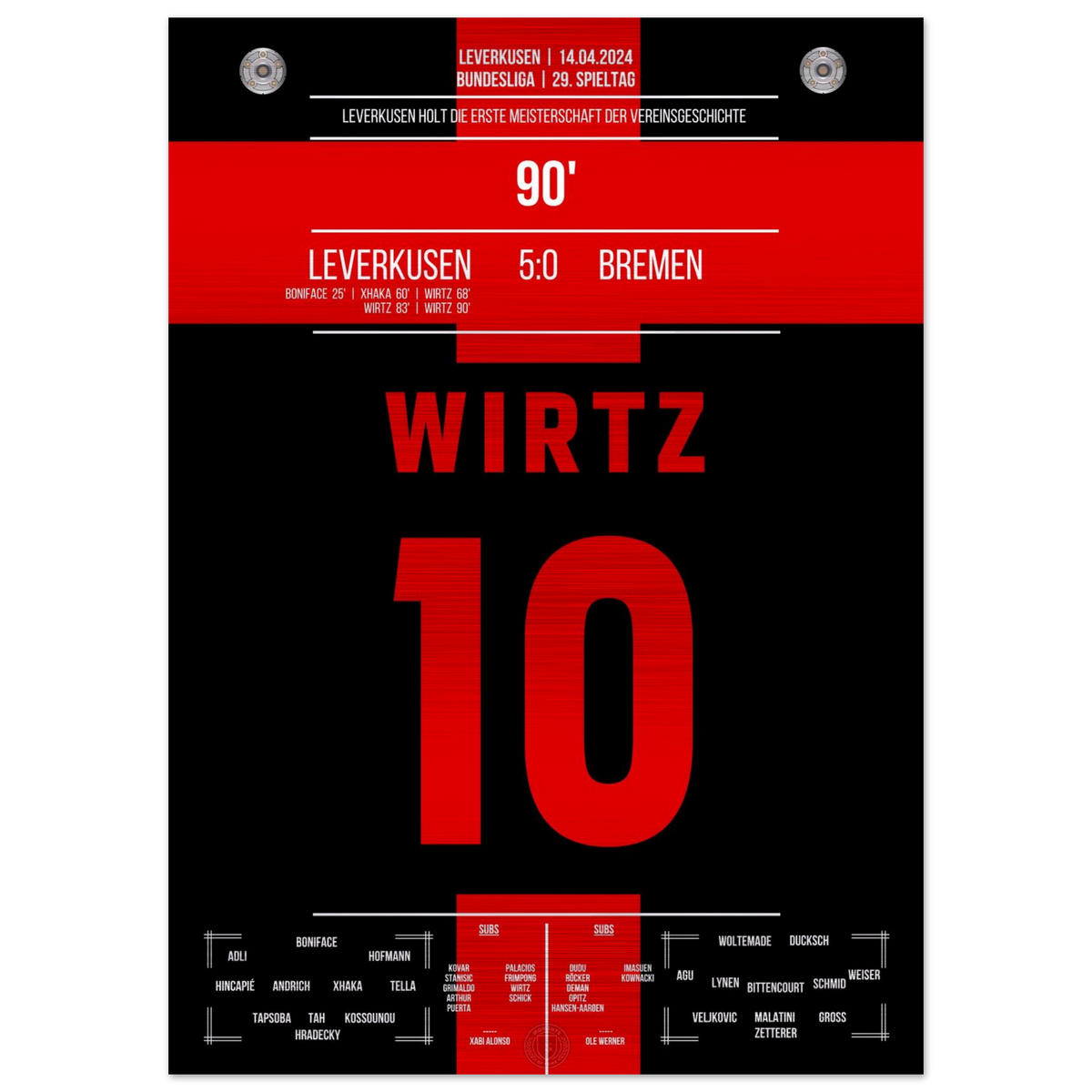 (Metal Print) Leverkusen's erster Meistertitel
