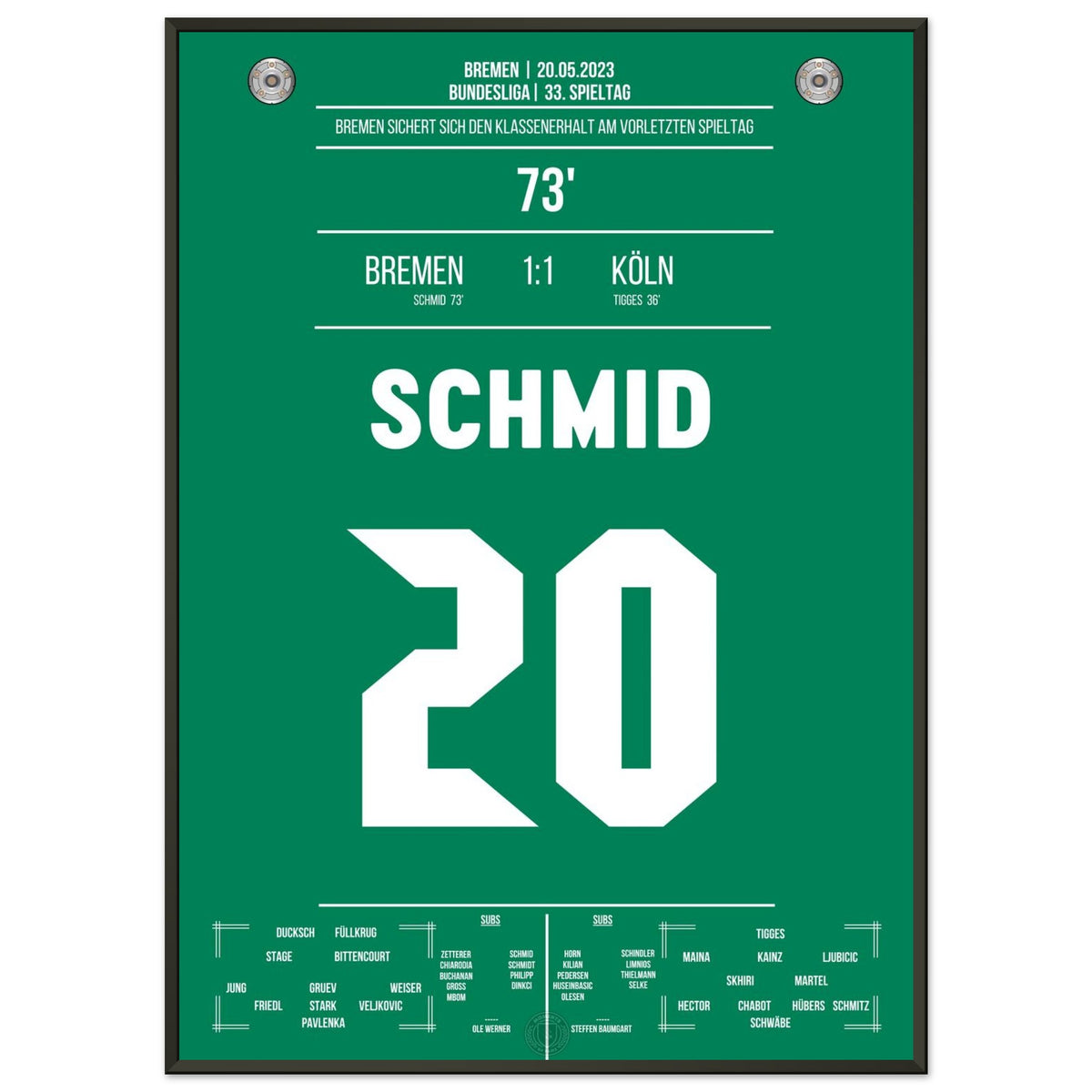 Bremen secures their place in the league in the last Bundesliga home game of the 22/23 season