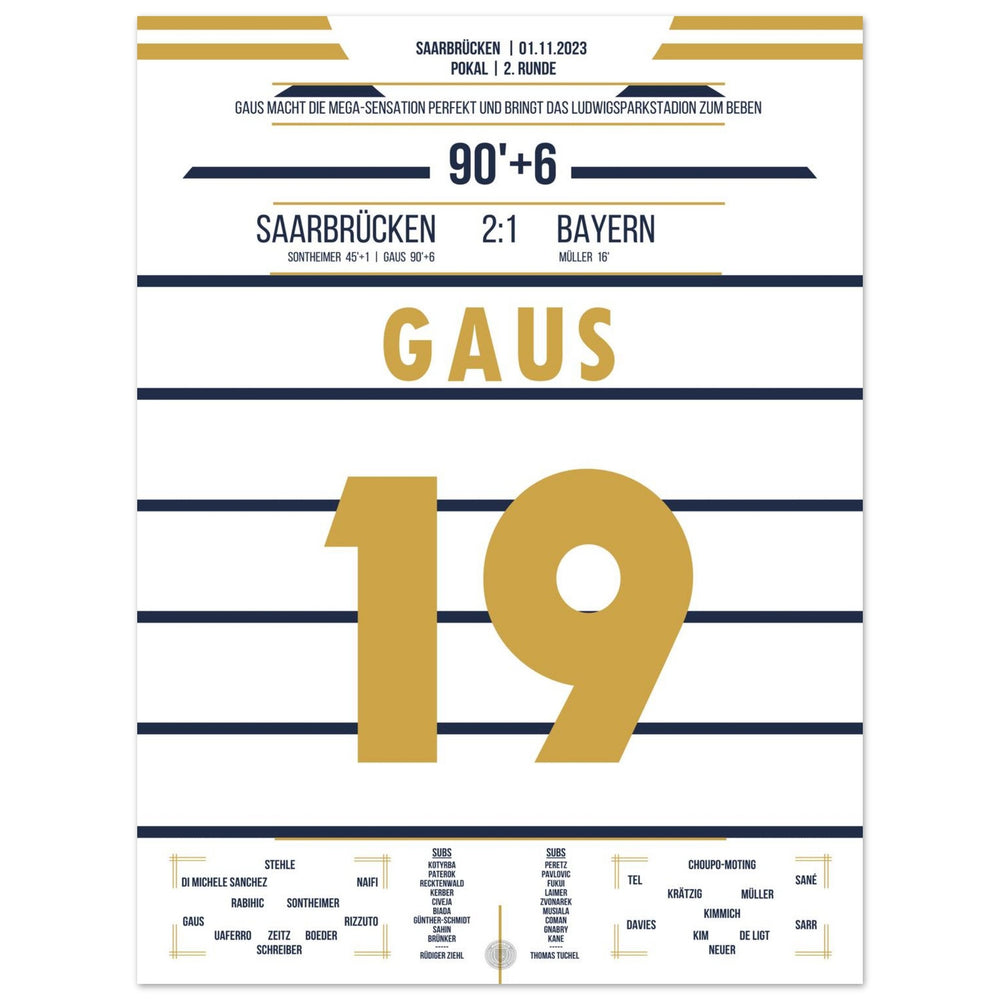 Cup sensation in Saarbrücken - Gaus shoots <tc>Bayern</tc> out of the cup