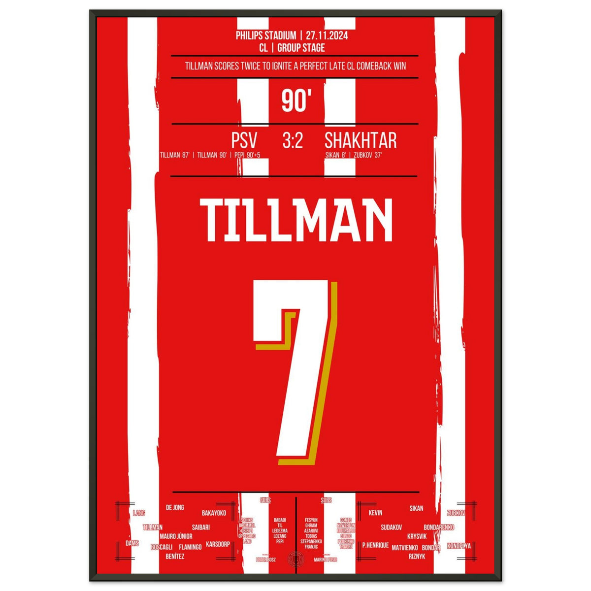 Tillman scores twice in PSV's crazy comeback win