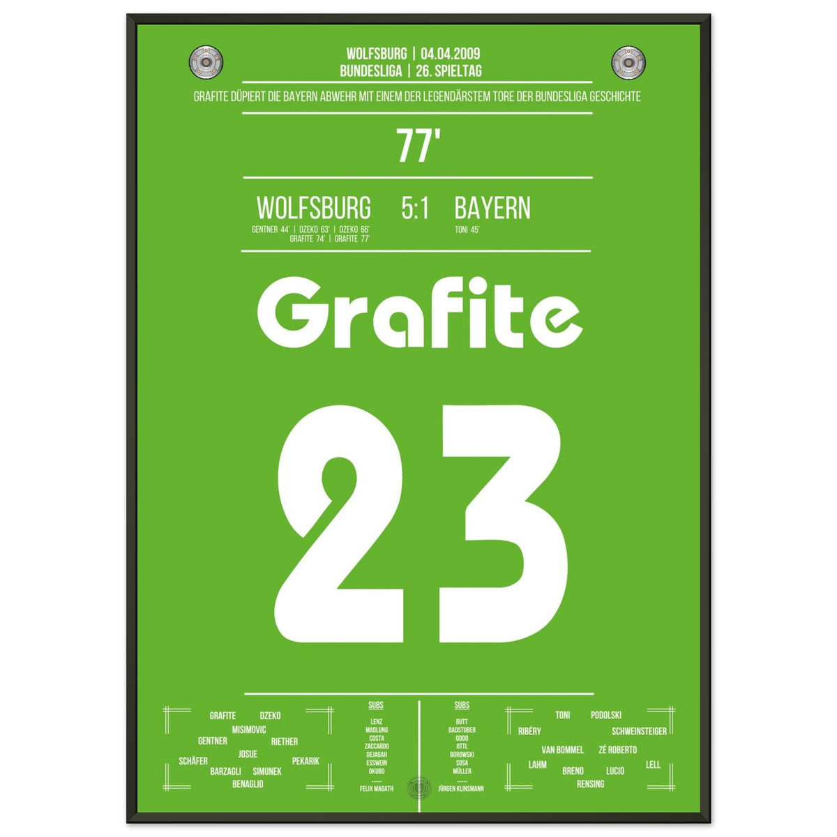 Grafite's legendary goal in Wolfsburg's 5-1 victory over Bayern in 2009