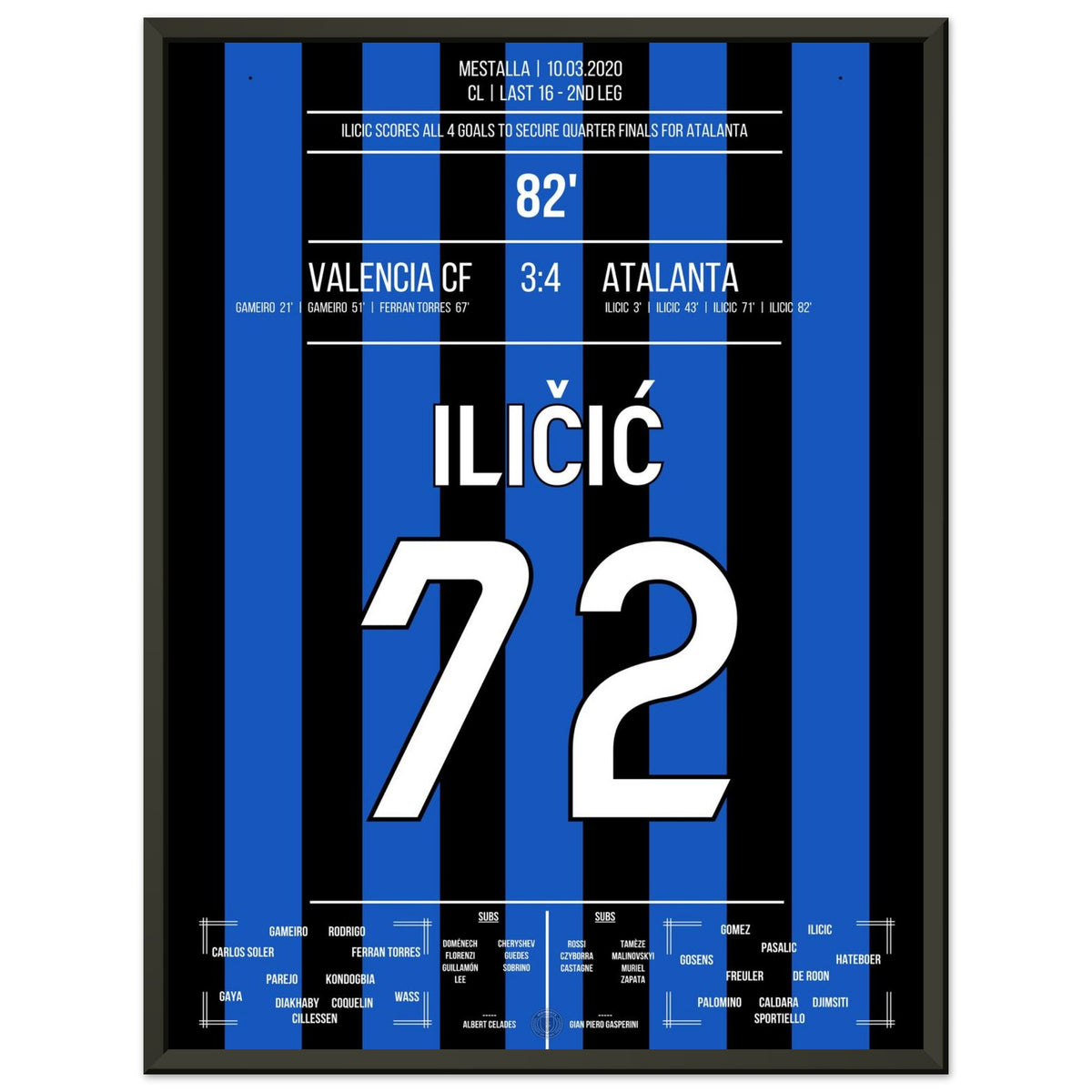 4-goal Ilicic sends Atalanta into the quarter-finals 2020