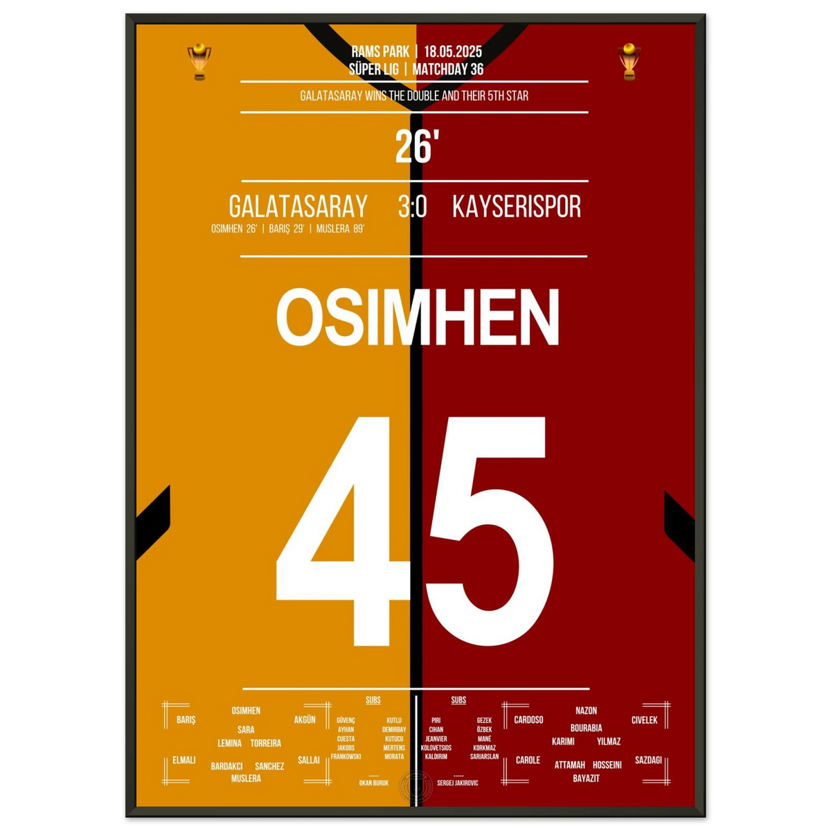 Osimhen scores and Galatasaray gets the fifth star