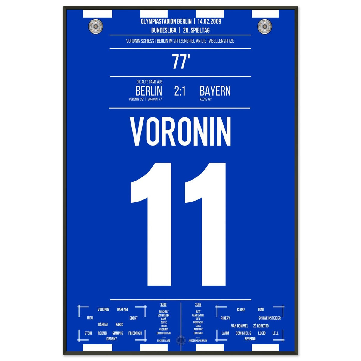 Voronin’s goal for the top of the table against Bayern 2009