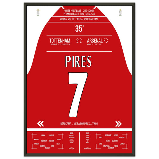 Pires' Tor beim Gewinn der Meisterschaft an der White Hart Lane 2004 50x70-cm-20x28-Schwarzer-Aluminiumrahmen